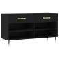 vidaXL Banco zapatero madera de ingeniería negro 102x35x55 cm