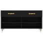 vidaXL Banco zapatero madera de ingeniería negro 102x35x55 cm