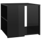 vidaXL Mesa auxiliar madera contrachapada negro brillante 50x50x45 cm