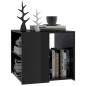 vidaXL Mesa auxiliar madera contrachapada negro brillante 50x50x45 cm