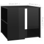 vidaXL Mesa auxiliar madera contrachapada negro brillante 50x50x45 cm