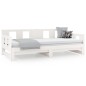 vidaXL Sofá cama extraíble madera maciza de pino blanco 2x(90x190) cm