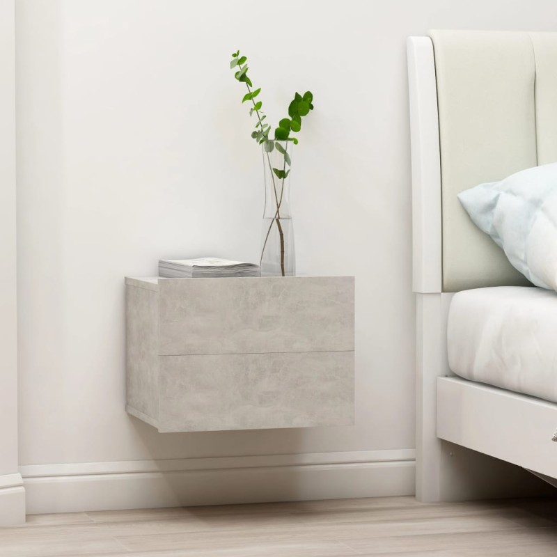 vidaXL Mesita de noche madera contrachapada gris hormigón 40x30x30 cm vidaXL Mesita de noche madera contrachapada gris hormigón 40x30x30 cm