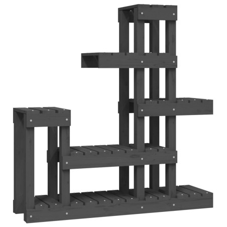 vidaXL Soporte para plantas madera maciza de pino gris 92x25x97 cm