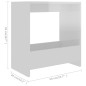 vidaXL Mesa auxiliar madera contrachapada blanco brillante 50x26x50 cm vidaXL Mesa auxiliar madera contrachapada blanco brillante 50x26x50 cm