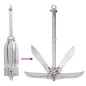vidaXL Ancla plegable con cuerda hierro maleable plateado 10 kg