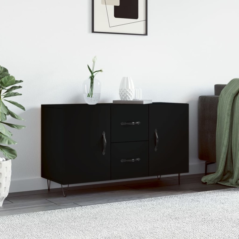 vidaXL Aparador de madera de ingeniería negro 100x36x60 cm vidaXL Aparador de madera de ingeniería negro 100x36x60 cm