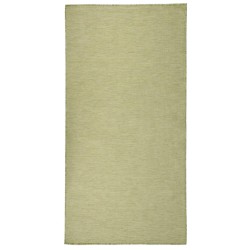 vidaXL Alfombra de exterior de tejido plano verde 100x200 cm