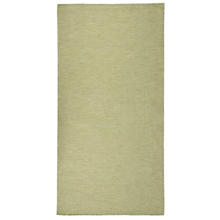 vidaXL Alfombra de exterior de tejido plano verde 100x200 cm