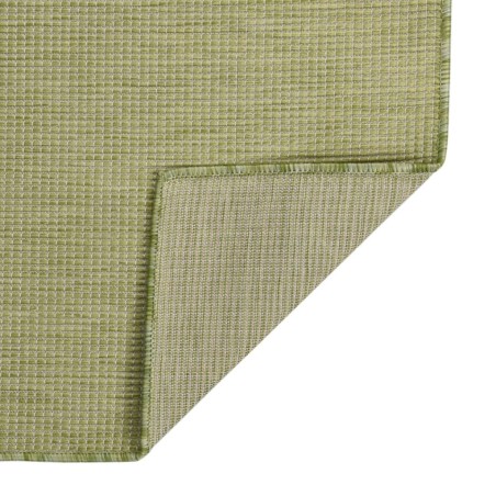vidaXL Alfombra de exterior de tejido plano verde 100x200 cm