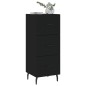 vidaXL Aparador de madera contrachapada negro 34,5x34x90 cm