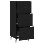vidaXL Aparador de madera contrachapada negro 34,5x34x90 cm