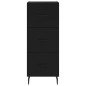 vidaXL Aparador de madera contrachapada negro 34,5x34x90 cm