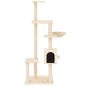 vidaXL Rascador para gatos con postes de sisal color crema 142 cm