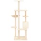 vidaXL Rascador para gatos con postes de sisal color crema 142 cm
