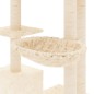 vidaXL Rascador para gatos con postes de sisal color crema 142 cm