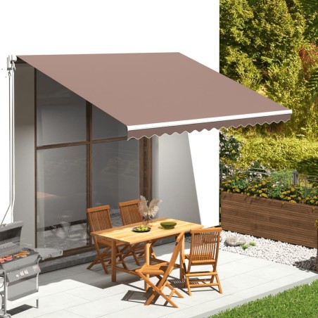 vidaXL Tela de repuesto para toldo marrón 4x3 m