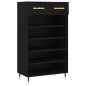 vidaXL Zapatero madera de ingeniería negro 60x35x105 cm vidaXL Zapatero madera de ingeniería negro 60x35x105 cm