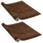 vidaXL Láminas autoadhesivas puertas 2 uds PVC roble oscuro 210x90cm 
