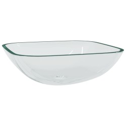 vidaXL Lavabo de vidrio transparente 42x42x14 cm