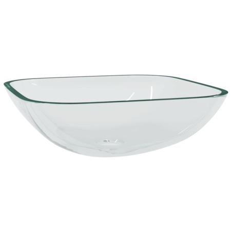 vidaXL Lavabo de vidrio transparente 42x42x14 cm
