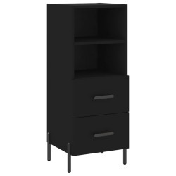 vidaXL Aparador de madera contrachapada negro 34,5x34x90 cm