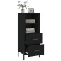 vidaXL Aparador de madera contrachapada negro 34,5x34x90 cm vidaXL Aparador de madera contrachapada negro 34,5x34x90 cm