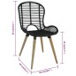 vidaXL Sillas de comedor 2 unidades ratán natural negro