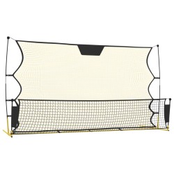 vidaXL Red de rebote de fútbol poliéster negro y amarillo 183x85x120cm
