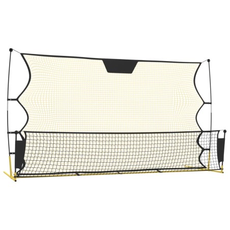vidaXL Red de rebote de fútbol poliéster negro y amarillo 183x85x120cm