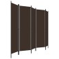 vidaXL Biombo divisor de 5 paneles marrón 250x180 cm vidaXL Biombo divisor de 5 paneles marrón 250x180 cm