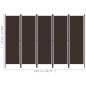 vidaXL Biombo divisor de 5 paneles marrón 250x180 cm vidaXL Biombo divisor de 5 paneles marrón 250x180 cm