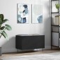 vidaXL Mueble para discos madera contrachapada negro 74,5x38x48 cm vidaXL Mueble para discos madera contrachapada negro 74,5x38x48 cm
