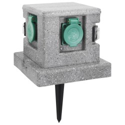 vidaXL Enchufe de jardín con sensor de ocaso plástico