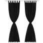 2 cortinas negras micro-satinadas con trabillas, 140 x 225 cm 2 cortinas negras micro-satinadas con trabillas, 140 x 225 cm