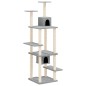 vidaXL Rascador para gatos con postes de sisal gris claro 176 cm vidaXL Rascador para gatos con postes de sisal gris claro 176 cm