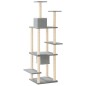 vidaXL Rascador para gatos con postes de sisal gris claro 176 cm vidaXL Rascador para gatos con postes de sisal gris claro 176 cm