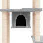 vidaXL Rascador para gatos con postes de sisal gris claro 176 cm vidaXL Rascador para gatos con postes de sisal gris claro 176 cm