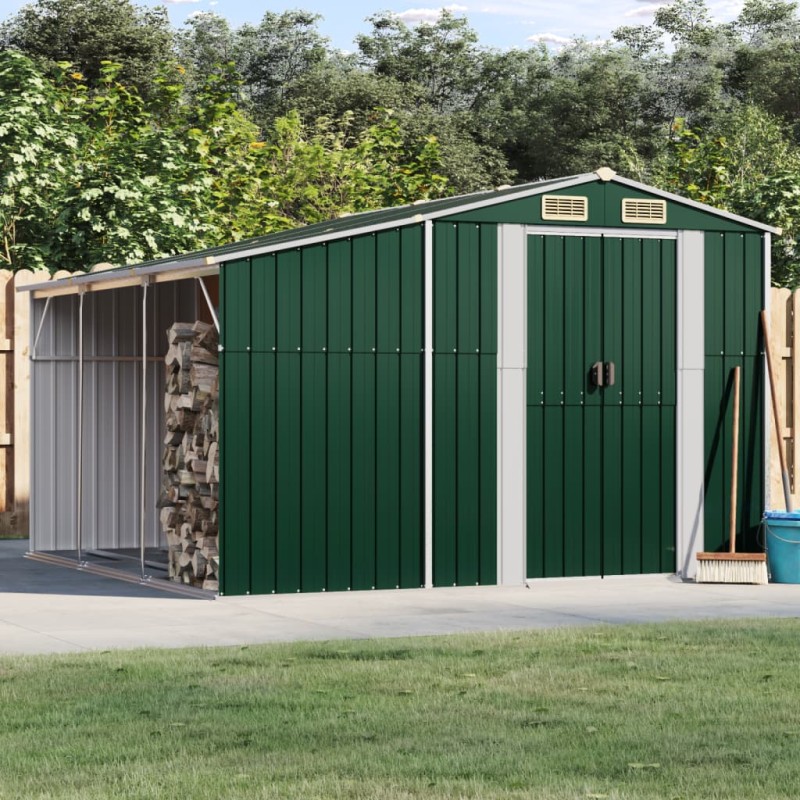 vidaXL Cobertizo de jardín acero galvanizado verde 277x279x179 cm vidaXL Cobertizo de jardín acero galvanizado verde 277x279x179 cm