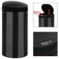 vidaXL Cubo de basura con sensor automático 50L acero al carbono negro vidaXL Cubo de basura con sensor automático 50L acero al carbono negro