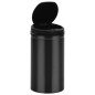 vidaXL Cubo de basura con sensor automático 50L acero al carbono negro vidaXL Cubo de basura con sensor automático 50L acero al carbono negro
