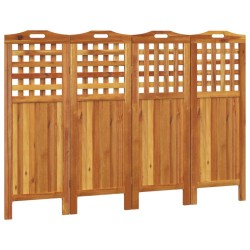 vidaXL Biombo de 4 paneles de madera maciza de acacia 162x2x115 cm