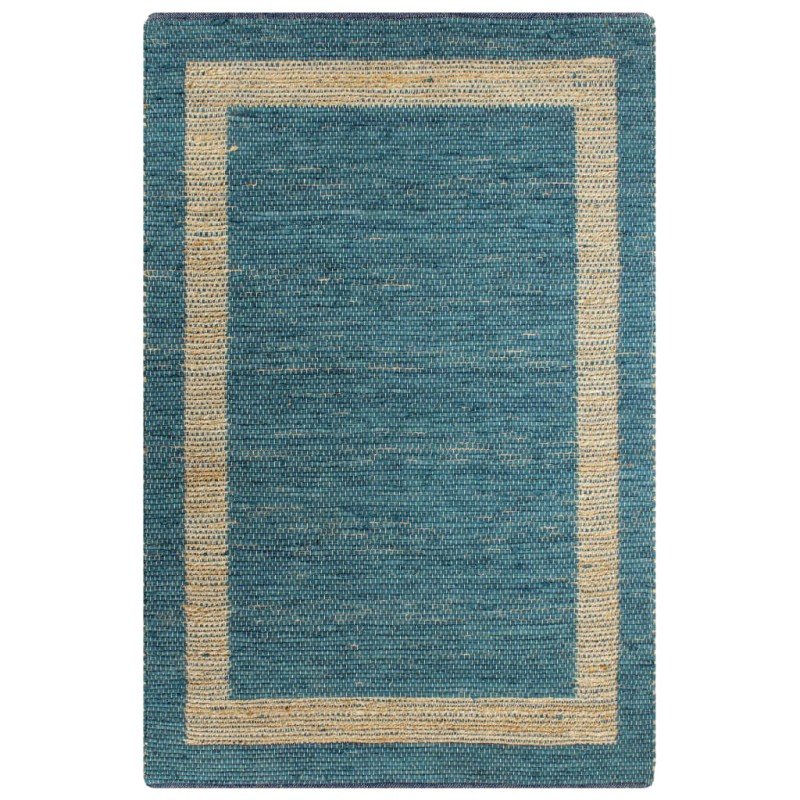 vidaXL Alfombra hecha a mano de yute azul 80x160 cm vidaXL Alfombra hecha a mano de yute azul 80x160 cm