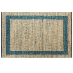 vidaXL Alfombra hecha a mano de yute azul 80x160 cm