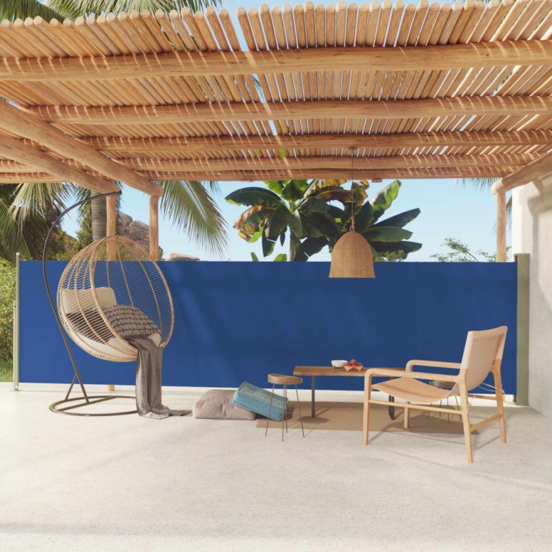 vidaXL Toldo lateral retráctil para patio azul 140x600 cm vidaXL Toldo lateral retráctil para patio azul 140x600 cm