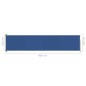 vidaXL Toldo lateral retráctil para patio azul 140x600 cm vidaXL Toldo lateral retráctil para patio azul 140x600 cm