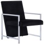 vidaXL Sillón con patas cromadas de terciopelo negro vidaXL Sillón con patas cromadas de terciopelo negro