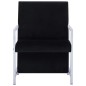 vidaXL Sillón con patas cromadas de terciopelo negro vidaXL Sillón con patas cromadas de terciopelo negro