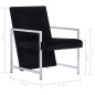 vidaXL Sillón con patas cromadas de terciopelo negro vidaXL Sillón con patas cromadas de terciopelo negro