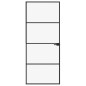 vidaXL Puerta de interior vidrio templado y aluminio negro 83x201,5 cm vidaXL Puerta de interior vidrio templado y aluminio negro 83x201,5 cm